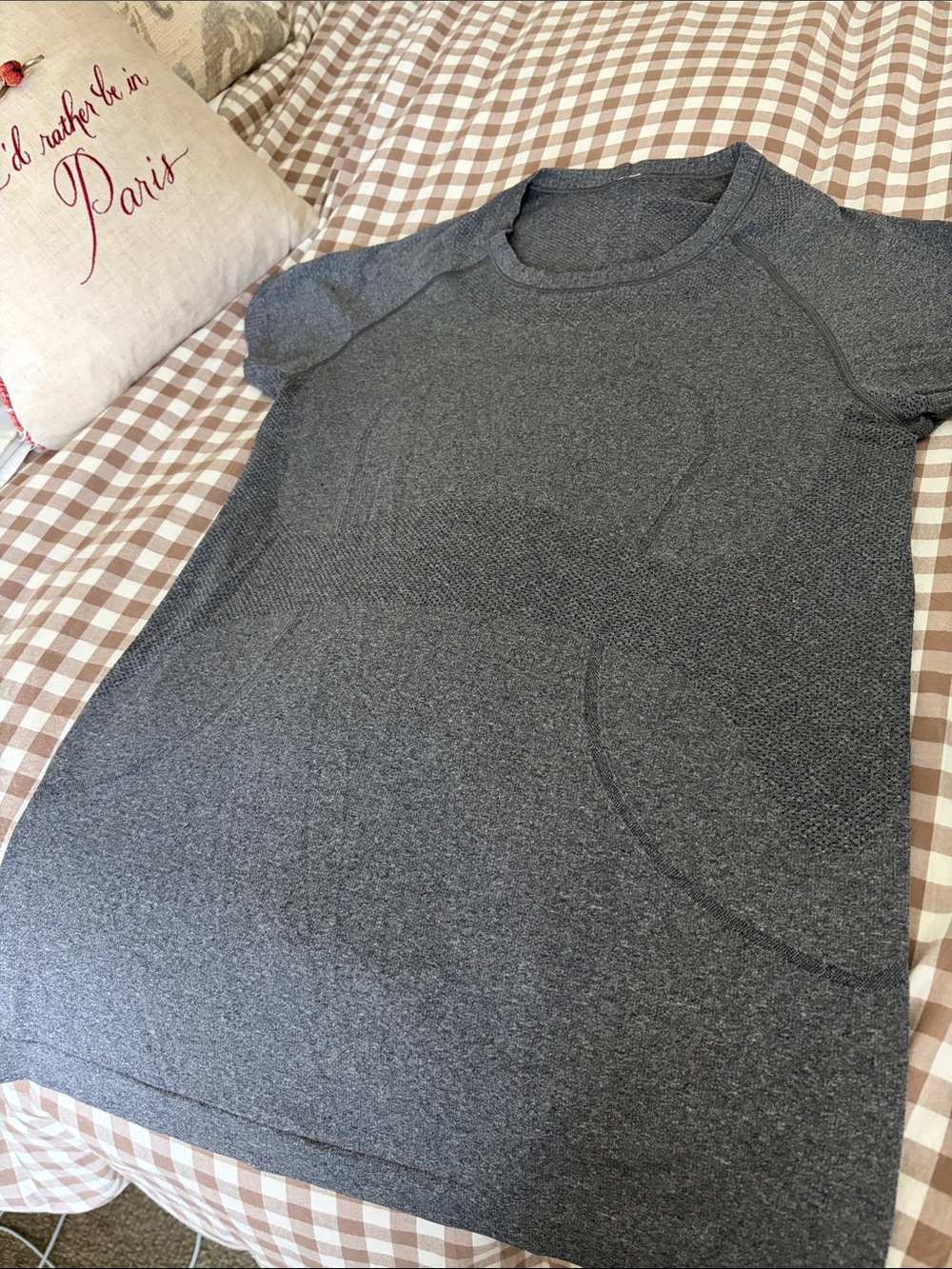 lululemon athletica Women's Short Sleeve Crew in Heather Charcoal